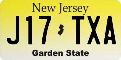 NJ license plate J17TXA