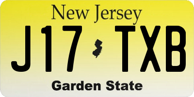 NJ license plate J17TXB