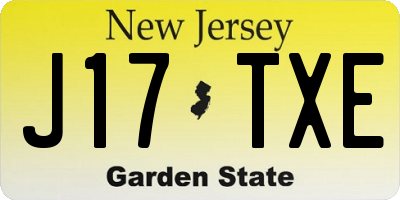 NJ license plate J17TXE