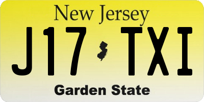 NJ license plate J17TXI