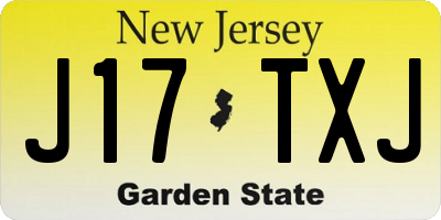 NJ license plate J17TXJ