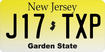 NJ license plate J17TXP