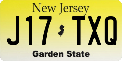 NJ license plate J17TXQ