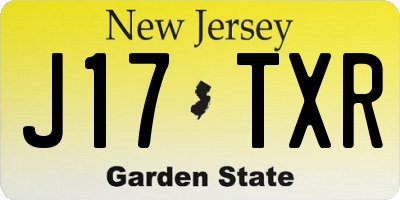 NJ license plate J17TXR