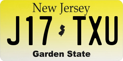 NJ license plate J17TXU
