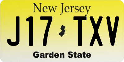 NJ license plate J17TXV