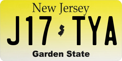 NJ license plate J17TYA