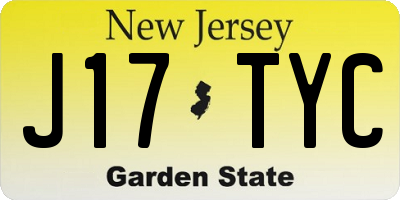 NJ license plate J17TYC