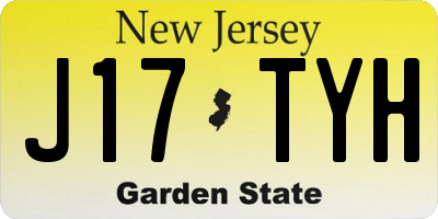 NJ license plate J17TYH