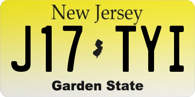 NJ license plate J17TYI
