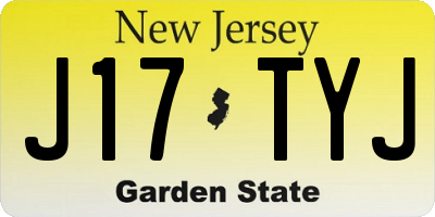 NJ license plate J17TYJ