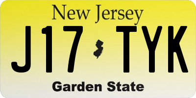 NJ license plate J17TYK