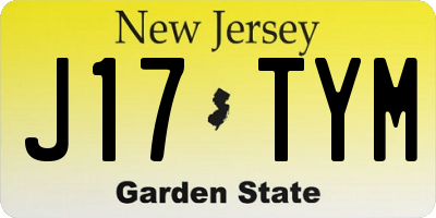 NJ license plate J17TYM