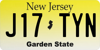 NJ license plate J17TYN