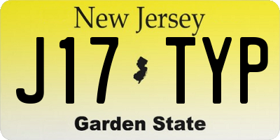 NJ license plate J17TYP