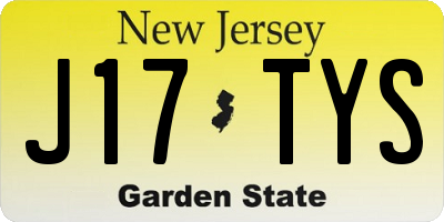 NJ license plate J17TYS
