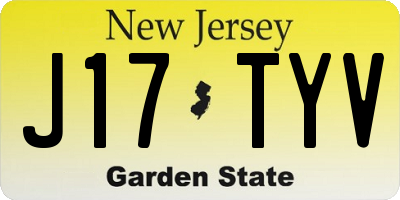 NJ license plate J17TYV