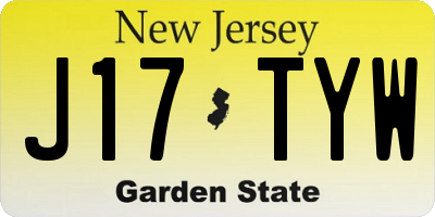 NJ license plate J17TYW