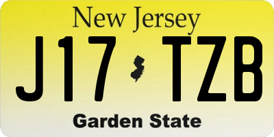 NJ license plate J17TZB
