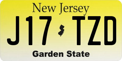 NJ license plate J17TZD
