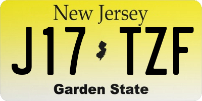 NJ license plate J17TZF