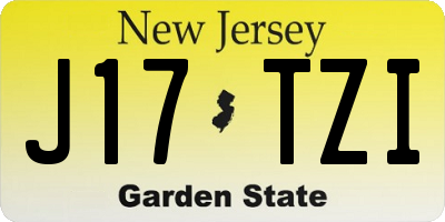 NJ license plate J17TZI