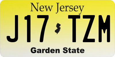 NJ license plate J17TZM
