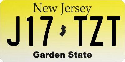 NJ license plate J17TZT