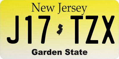 NJ license plate J17TZX