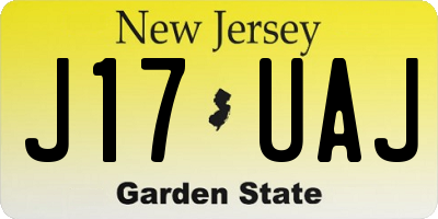NJ license plate J17UAJ