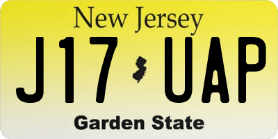 NJ license plate J17UAP