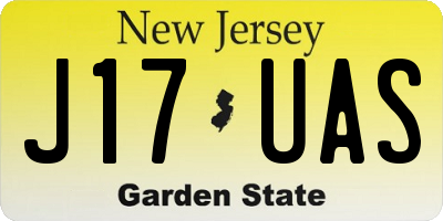 NJ license plate J17UAS