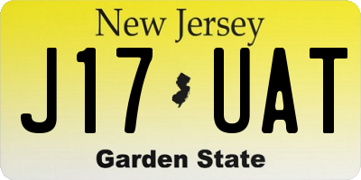 NJ license plate J17UAT