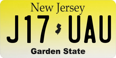 NJ license plate J17UAU