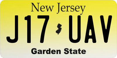 NJ license plate J17UAV