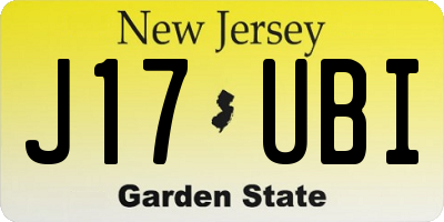 NJ license plate J17UBI