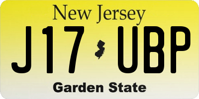 NJ license plate J17UBP