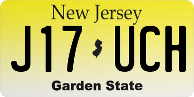 NJ license plate J17UCH