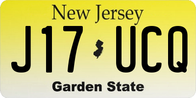 NJ license plate J17UCQ