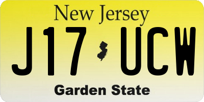 NJ license plate J17UCW