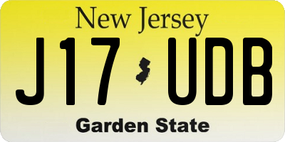 NJ license plate J17UDB