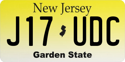 NJ license plate J17UDC