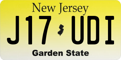 NJ license plate J17UDI