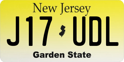NJ license plate J17UDL
