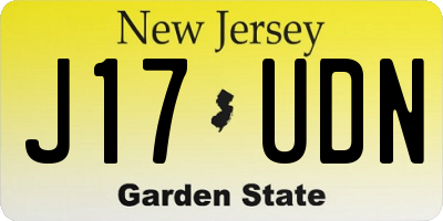 NJ license plate J17UDN