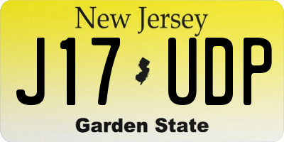 NJ license plate J17UDP