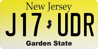 NJ license plate J17UDR