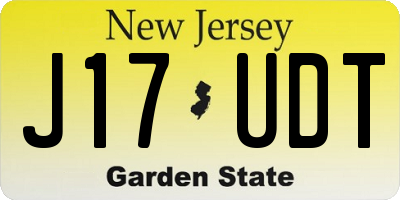 NJ license plate J17UDT