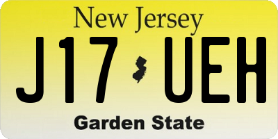 NJ license plate J17UEH