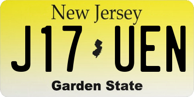 NJ license plate J17UEN
